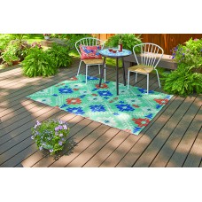 Better Homes and Gardens Outdoor 8ft. X 10ft. Teal Crosspath Woven Rug   566755209